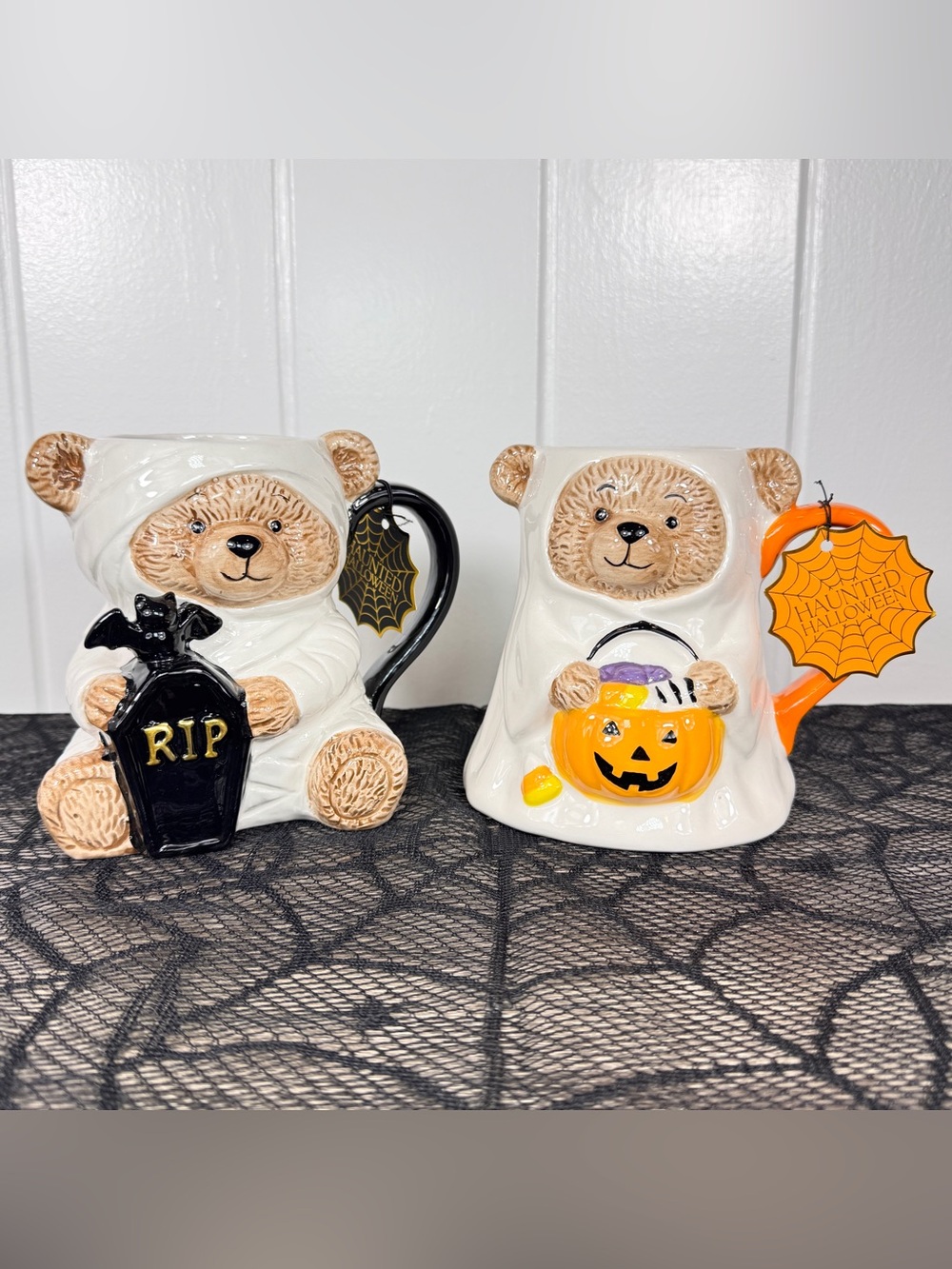 NEW Haunted Halloween Teddy Bear Mugs